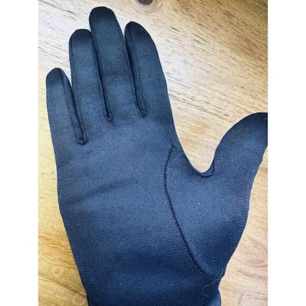 Vintage‎ Ladies Black Gloves Detail Ruching Size S